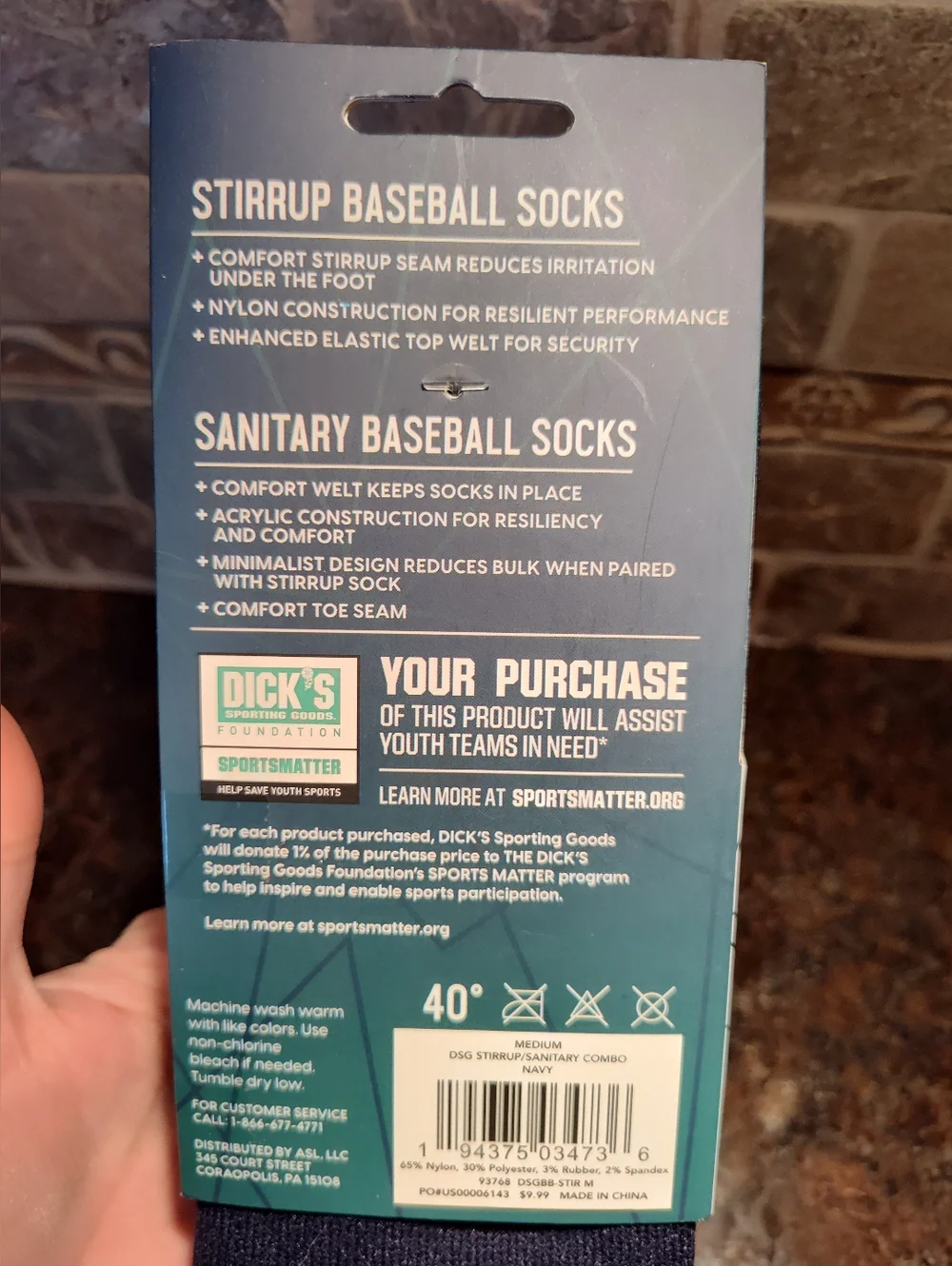 DSG Unisex Stirrup & Sanitary Baseball Socks - Combo Pack-Navy and White